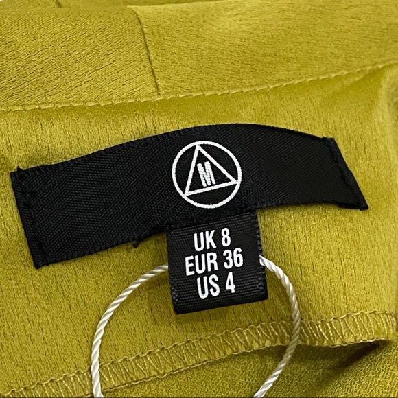 Missguided Mustard Lime Long Sleeves Plunge Dress Size 4 - Picture 14 of 16